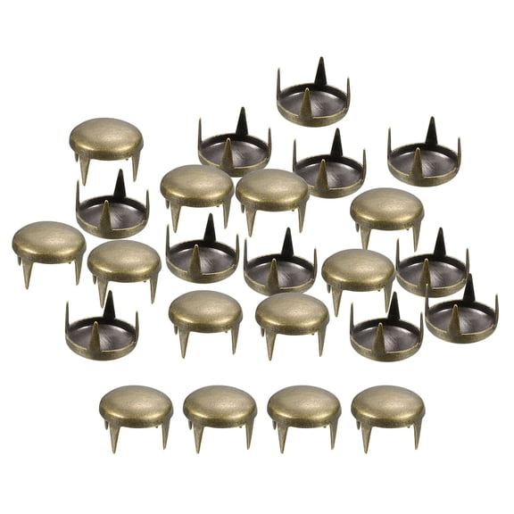 Uxcell 80Pack Bronze Round Dome Rivets, 8mm Brass Spike Studs Spots for DIY Clothes Belt Bag Shoes Leather Craft