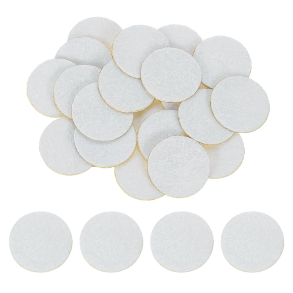 Uxcell 80Pack Round Felt Circles, 25mm (1") White Non-Woven Felt Fabric Sticker Self-Adhesive Felt Pads Pre Cut Felt Pads for Sewing Costume Handcraft Cut Crafts DIY Projects