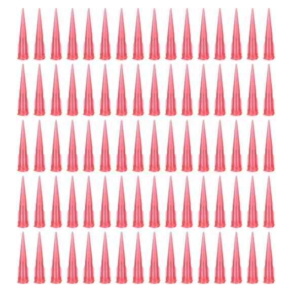 Uxcell 80Pcs 25GA Plastic Tapered Pinhead, TT Blunt Dispensing Needle for Industry Oil Glue Epoxy Dispensing, Red