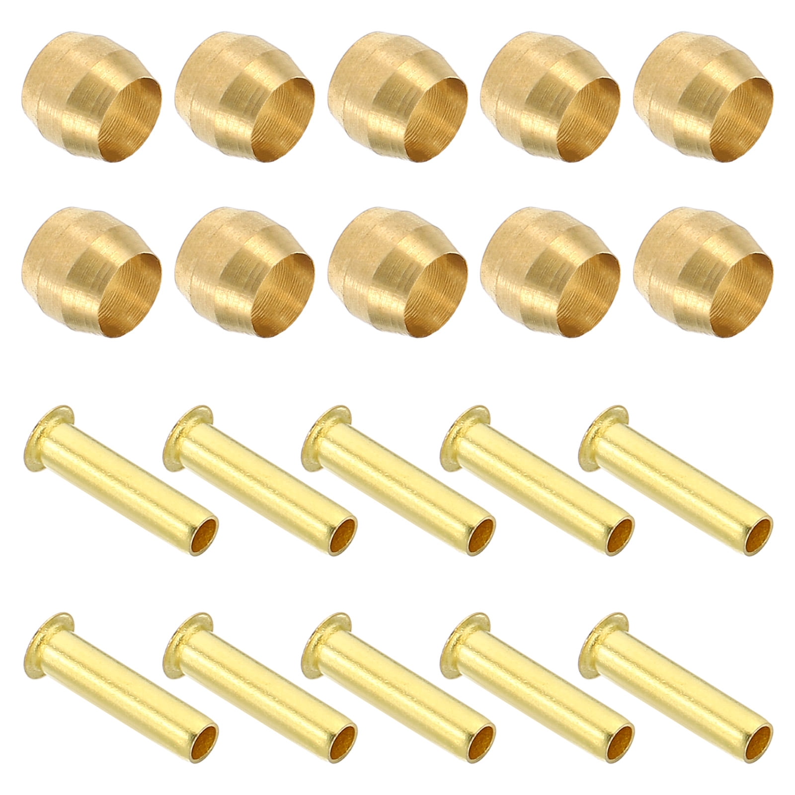 Uxcell 80Pcs 4mm ID x 4mm OD Hose Tube Brass Ferrule Brass Compression ...