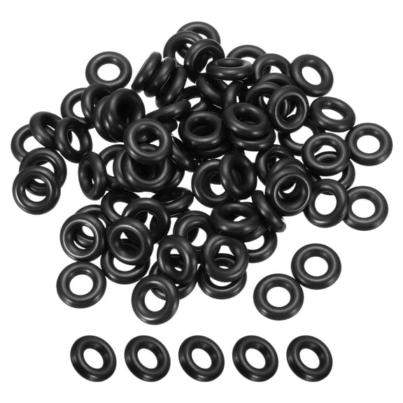 Uxcell 80Pcs AS-202 O-Rings, Nitrile Rubber O-Rings 1/4" ID 1/2" OD 1/8" Width for Faucet Plumbing Machine Sealing Automotive Repair, Tail Cap Assembly, 70 Durometer, Black