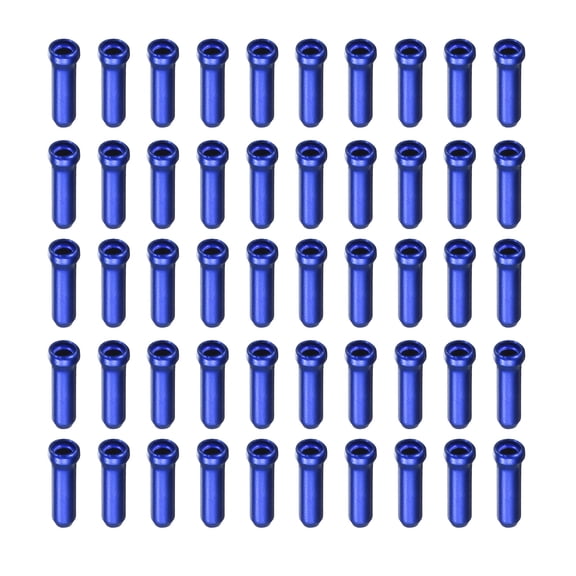 Uxcell 80Pcs Bike Cable End Caps Set Aluminum Alloy Cable End Crimps Blue