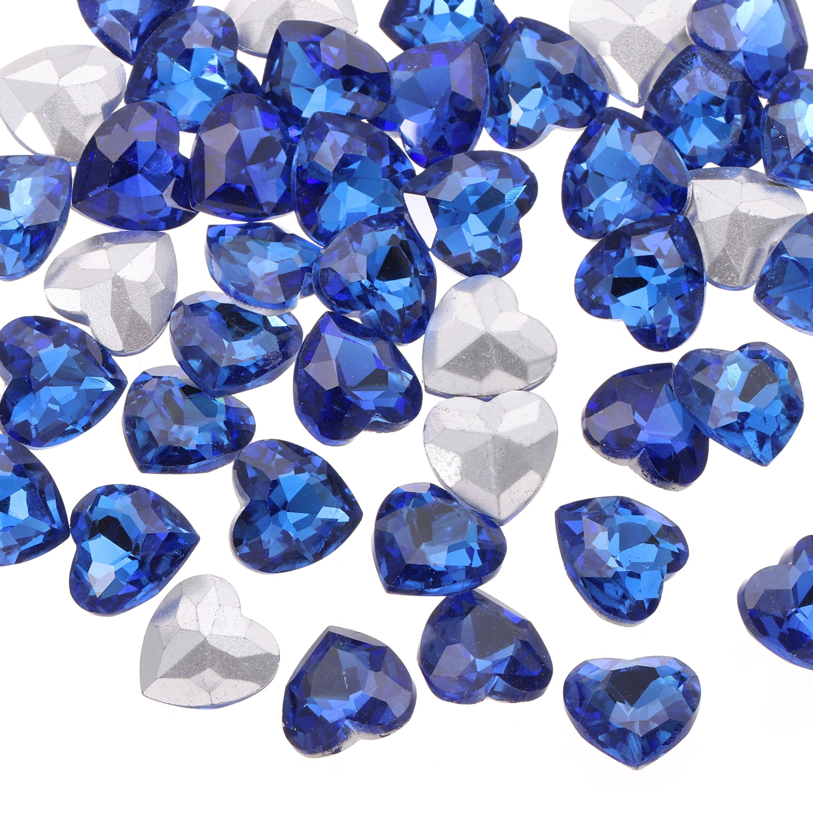 Uxcell 80Pcs Heart Rhinestones, 10mm Pointed Back Heart Glass ...