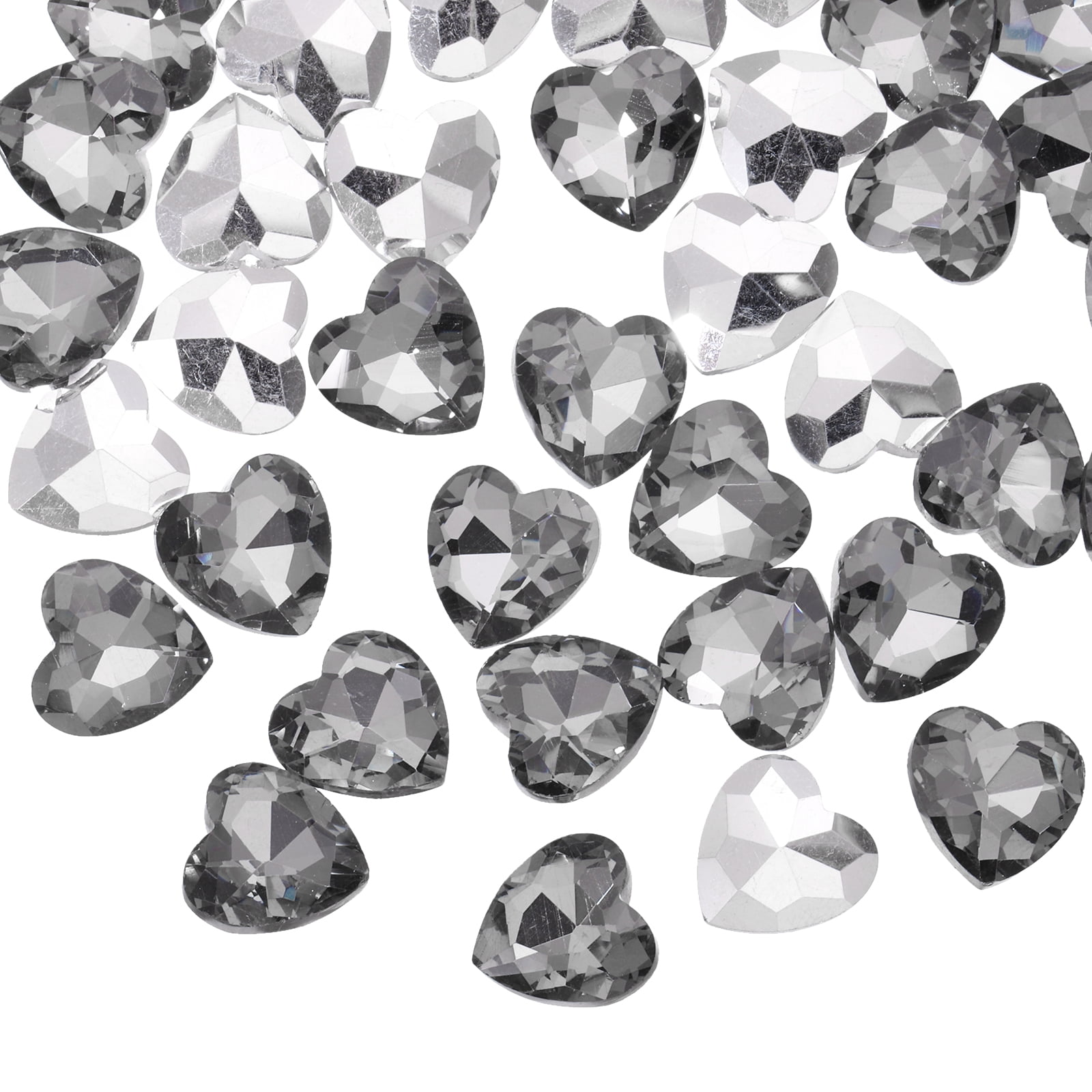 Uxcell 80Pcs Heart Rhinestones, 10mm Pointed Back Heart Glass ...