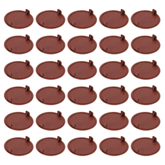 Uxcell 80Pcs Hinge Hole Covers, 40mm(1 9/16") Dia Plastic Concealed Hinge Hole Cover Plug Cap Round Flush Type Caps, Brown