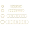 thumbnail image 1 of Uxcell 80Pcs Open Bezel, 4 Sizes Hexagon Resin Bezel Charm Pendant, Gold Tone, 1 of 6