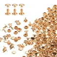thumbnail image 1 of Uxcell 80Sets Double Cap Rivet 6x6mm Carbon Steel Round Head Snap Studs, Light Gold, 1 of 7