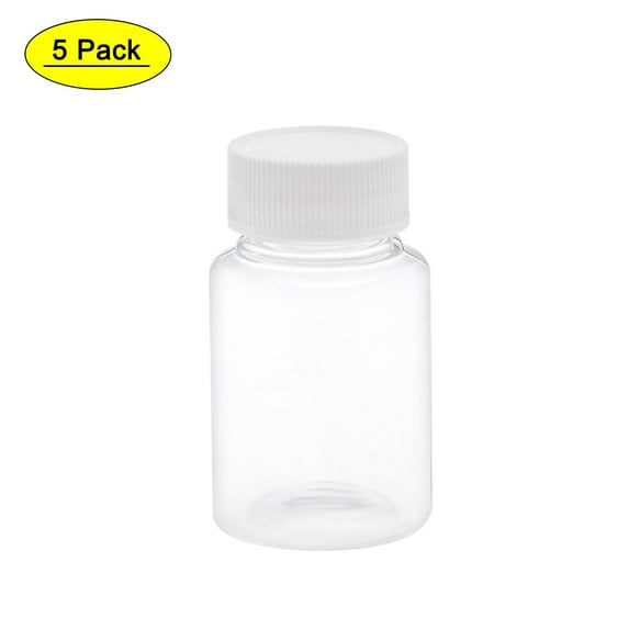 Uxcell 80ml/2.7oz Wide Mouth Lab Reagent Bottle Clear Plastic Transparent 5 Count