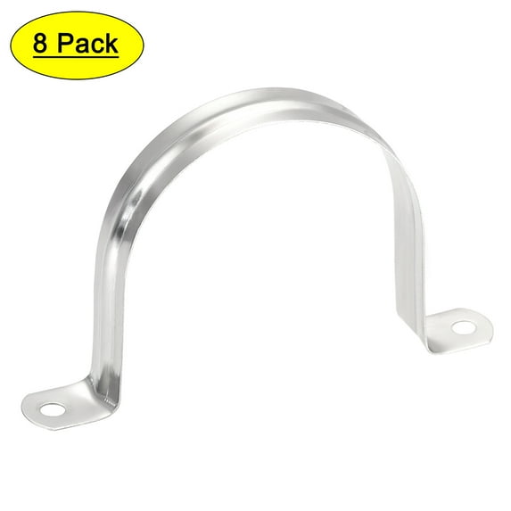 Uxcell 80mm(3.15") 201 Stainless Steel 2 Holes Rigid Pipe Strap Tension Tube Clamp 8 Pack