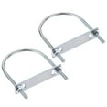 thumbnail image 1 of Uxcell 80mm Inner Width 120mm Length Round U-Bolt Steel M6 2 Sets, 1 of 4