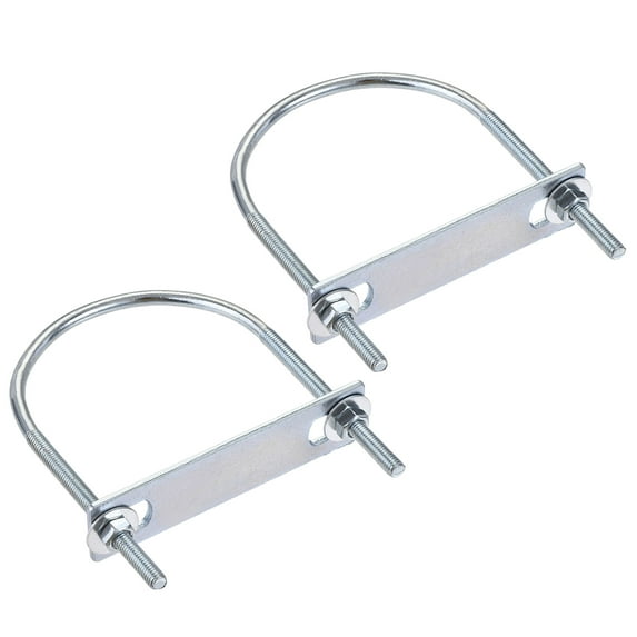 Uxcell 80mm Inner Width 120mm Length Round U-Bolt Steel M6 2 Sets