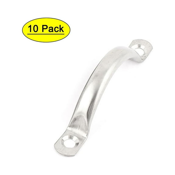 Uxcell 80mm Long Furniture Dresser Door Hardware Metal Pull Handles Silver Tone 10Pcs