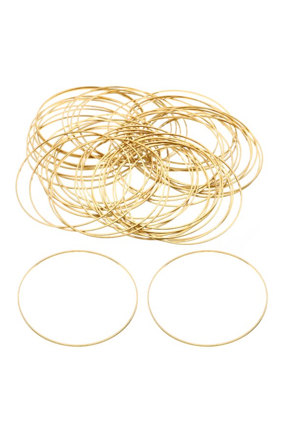 80mm OD x 78mm ID Earring Beading Hoop, 50Pcs Solid Copper Beading Finding Ring