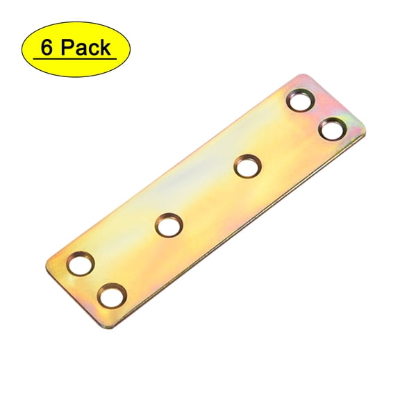 Uxcell 80mmx23mmx1.6mm Six Mount Holes Flat Straight Mending Fixing Plates Brackets 6pcs