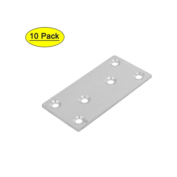 Uxcell 80mmx40mmx2mm Six Mount Holes Flat Straight Mending Fixing Plates Brackets 10Pcs