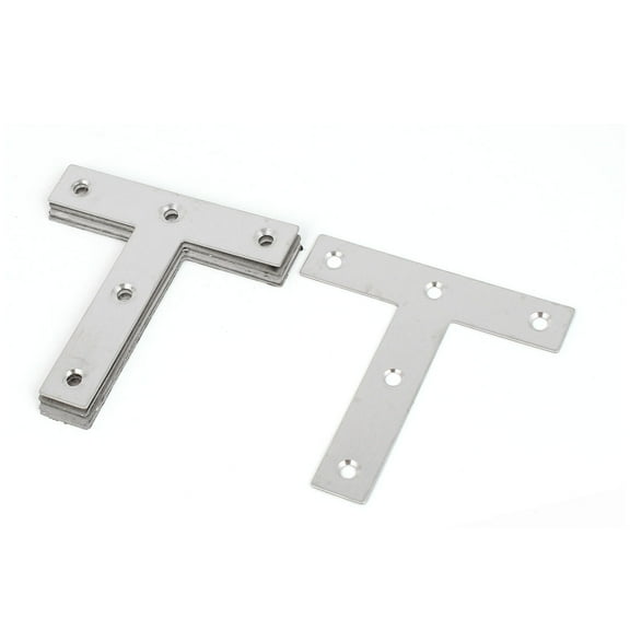 Uxcell 80mmx80mm T Shaped Flat Stainless Steel Angle Bracket Corner Brace Joint 5 Pcs