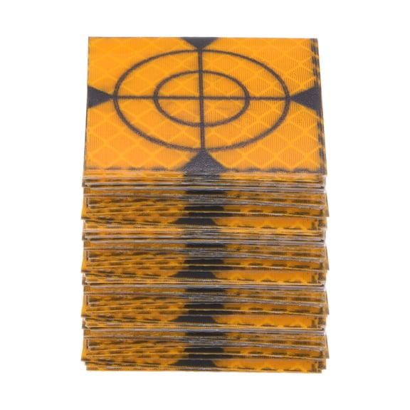 Uxcell 80packs Survey Reflector Sheets 40mm Self-adhesive Survey Target Mark, Yellow