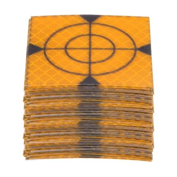 Uxcell 80packs Survey Reflector Sheets 50mm Self-adhesive Survey Target Mark, Yellow