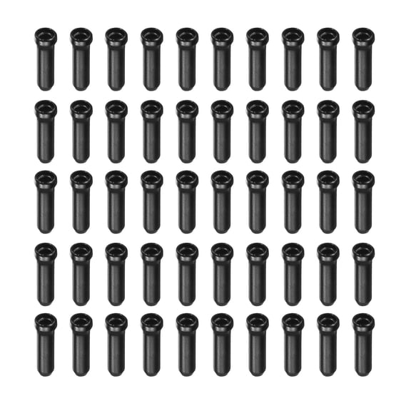 Uxcell 80pcs Bike Cable End Caps Set Aluminum Alloy Cable End Crimps Black