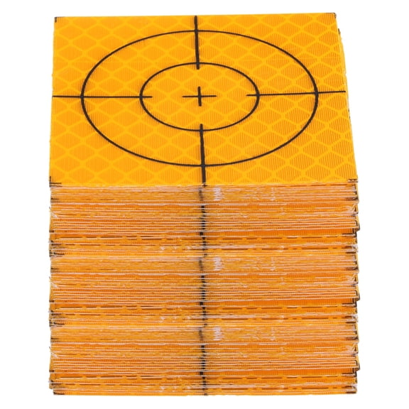 Uxcell 80pcs Survey Reflector Sheet 50x50mm Self-Adhesive Survey Target Mark Yellow