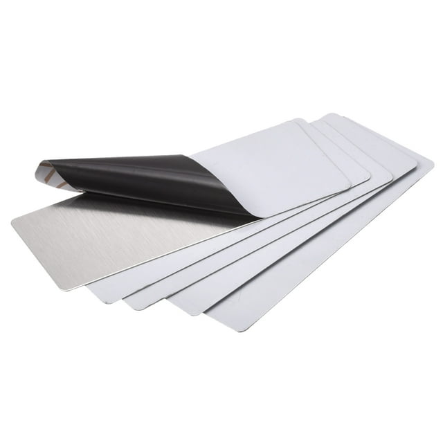 Uxcell 80x30x0.4mm 201 Stainless Steel Brushed Blank Metal Card Silver Tone 10 Pack