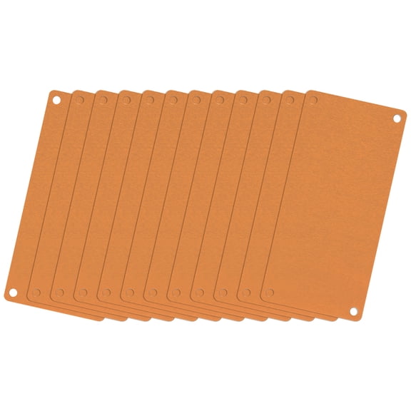 Uxcell 80x40x0.3mm Aluminium Blank Tags Engraving Blanks with 4 Hole, 12Pack (Copper)