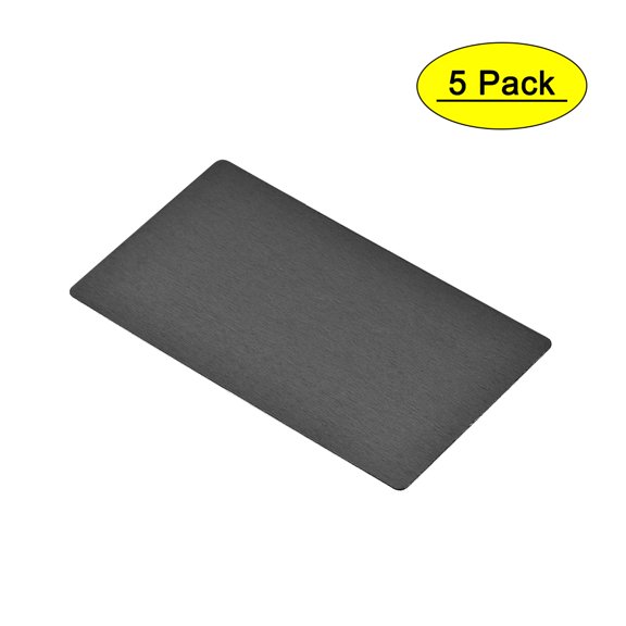 Uxcell 80x40x0.5mm Aluminum Blank Metal Card Anodized Black 5 Pack