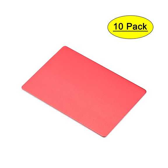 Uxcell 80x50x1mm Aluminum Blank Metal Card Anodized Red 10 Pack