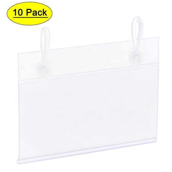 Uxcell 80x55mm Clear Plastic  Label Holder with Hanging Buckle, 10 Pack