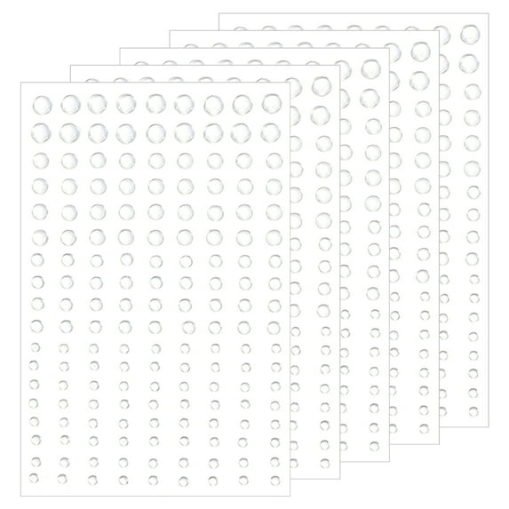 Uxcell 810Pcs Rhinestone Stickers 5 Sheet 3/4/5/6mm Self Adhesive Acrylic Face Gems Stickers, Transparent