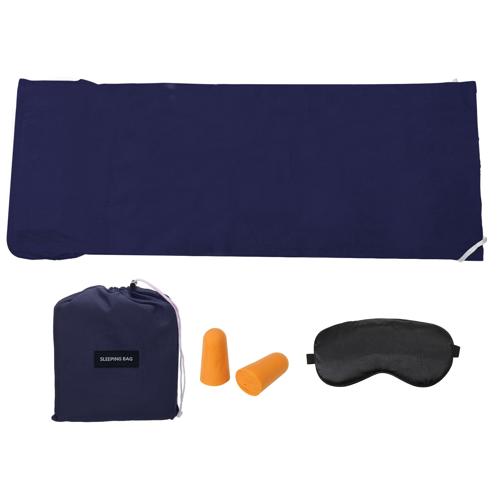 Uxcell 82.6x29 inch Sleeping Bag Liner Travel Hotel Camping Sleep Sheet Sack Set for Backpacking Navy Blue