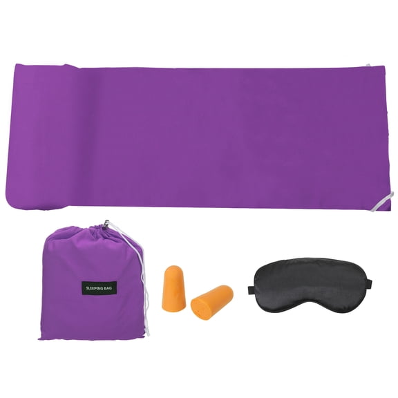 Uxcell 82.6x29 inch Sleeping Bag Liner Travel Hotel Camping Sleep Sheet Sack Set for Backpacking Purple