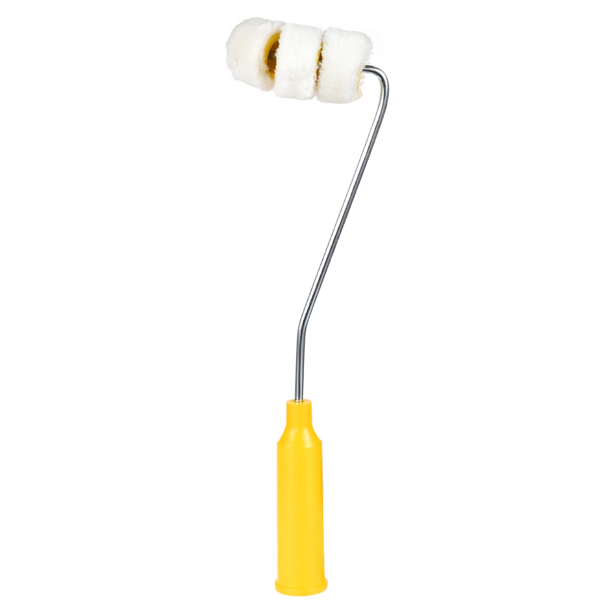 Uxcell 82mm Artificial Wool Curved Paint Roller Brush with Metal