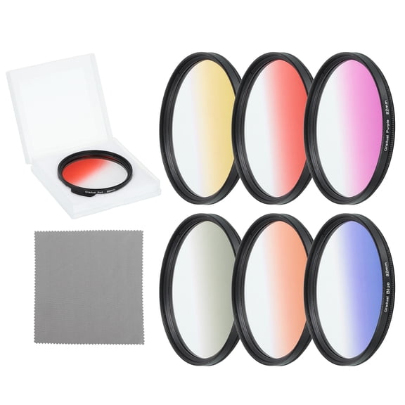 Uxcell 82mm Gradual Color Filter Kit, 6 Piece Set for SLR Photography