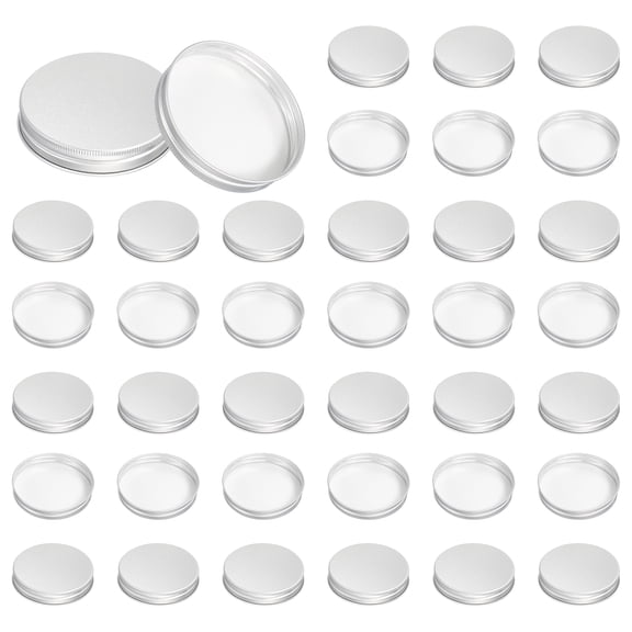 Uxcell 82mm Metal Round Screw Lids, 54 Pcs Aluminum Mason Jar Lids Screw Top Caps for Lab Home Storage Jars Gallon Jugs Glass Snack Containers Liquid Storage, Silver Tone