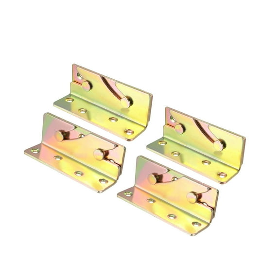 Uxcell 84 x 25mm Furniture Wood Bed Rail Bracket Fitting Snap Connectors Set of 4