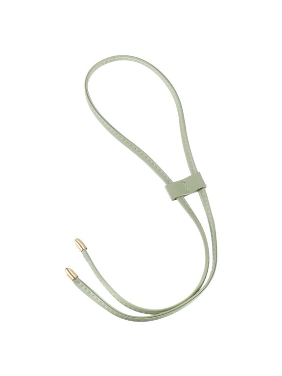 85.5cm/33.7" PU Leather Drawstring Pull String Purse Strap for Bucket Bag, Green