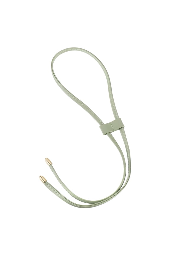 85.5cm/33.7" PU Leather Drawstring Pull String Purse Strap for Bucket Bag, Green