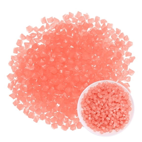 Uxcell 850-Pack Glow in the Dark Rocks, 0.51" Resin Outdoor Garden Decorations Luminous Rhombus Stones [Orange]