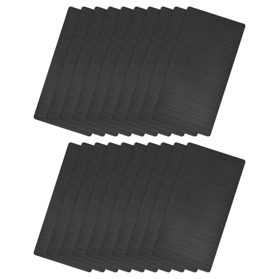 Uxcell 85x50x0.4mm Brushed 201 Stainless Steel Blank Metal Card Dark Gray 20 Pack