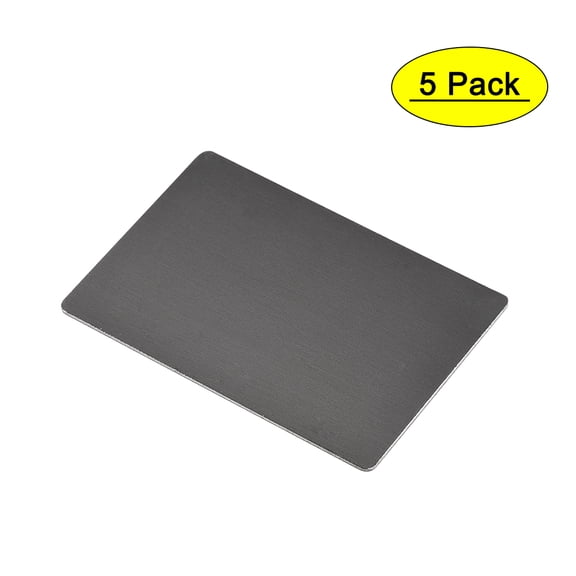 Uxcell 88x53x1mm Aluminum Blank Metal Card Anodized Black 5 Pack