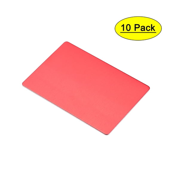 Uxcell 88x53x1mm Aluminum Blank Metal Card Anodized Red 10 Pack