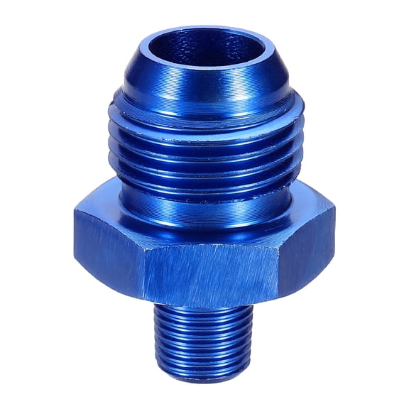 Uxcell 8AN Male to 1/8" NPT Male Straight Flare Adapter Pipe Thread Fitting Adapter Aluminum Fuel Hose Line Fitting for Vehicles, Blue