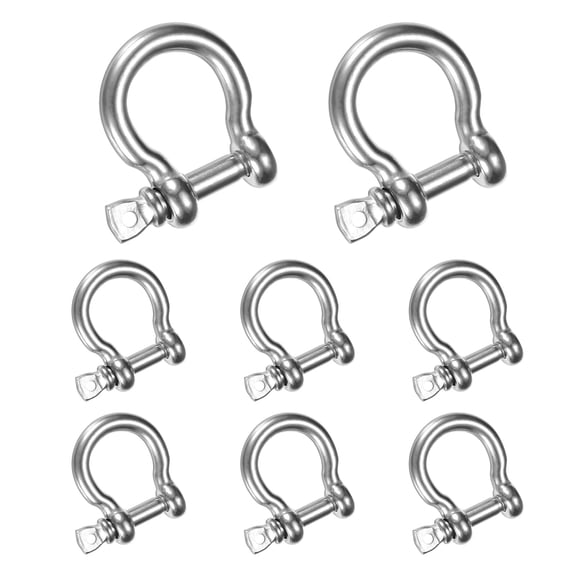 Uxcell 8PCS M6 304 Stainless Steel Screw Pin Anchor Shackle 220KG Camping Chains/Wire Rope Outdoor
