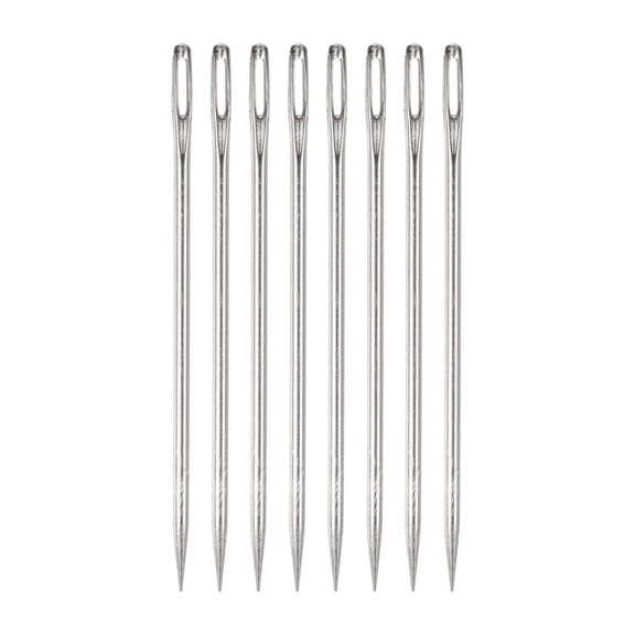 Uxcell 8PCS Upholstery Needle Large Eye Extra Long 4in Sewing Needles Straight Hand Needles Easy to Thread