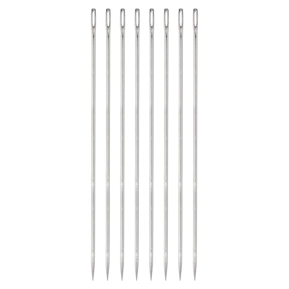 Uxcell 8PCS Upholstery Needle Large Eye Extra Long 8in Sewing Needles Straight Hand Needles Easy to Thread