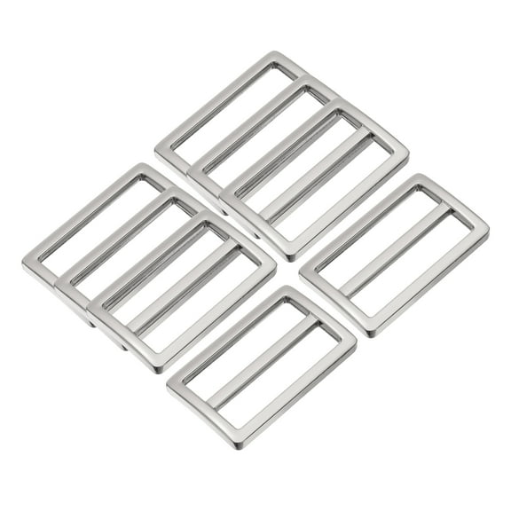 8PCS Zinc Alloy Slide Adjustable Buckle 1 1/2" Adjuster Webbing Strap Slider for Belt Bags Backpack Replacement Silver