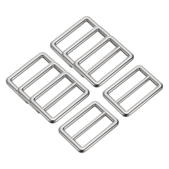 8PCS Zinc Alloy Slide Adjustable Buckle 1 2/7" Adjuster Webbing Strap Slider for Bags Backpack Replacement Silver
