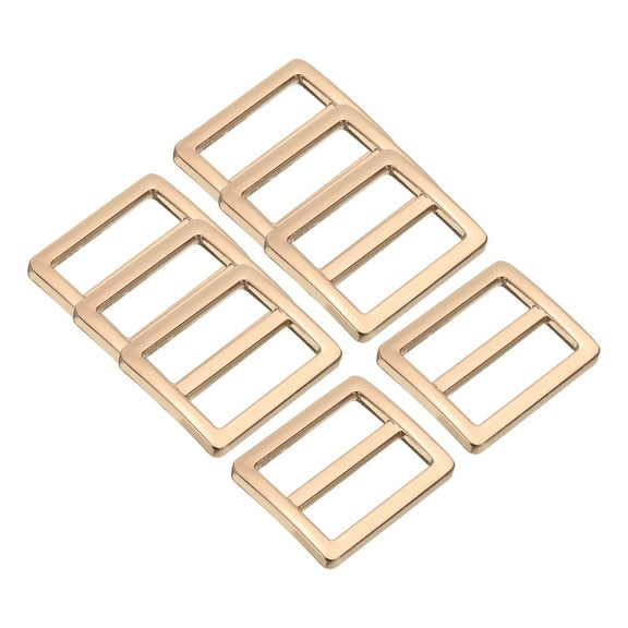 8PCS Zinc Alloy Slide Adjustable Buckle 1" Adjuster Webbing Strap Slider for Belt Bags Backpack Replacement Light Gold