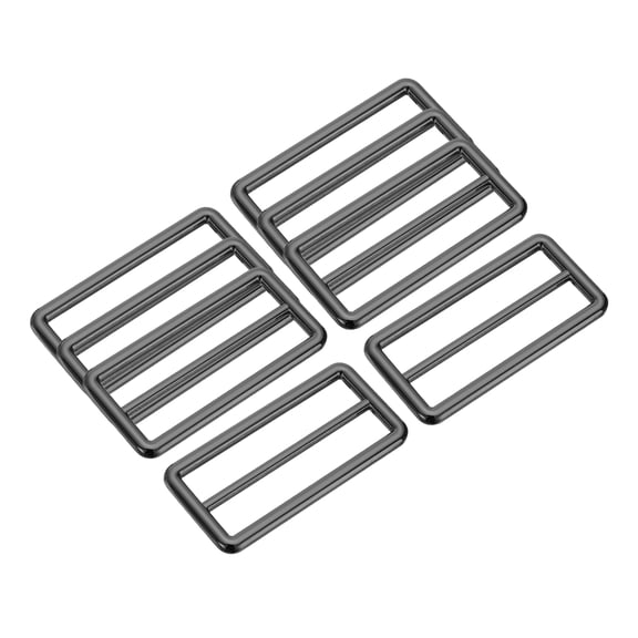 8PCS Zinc Alloy Slide Adjustable Buckle 2" Adjuster Webbing Strap Slider for Backpack Replacement Grey